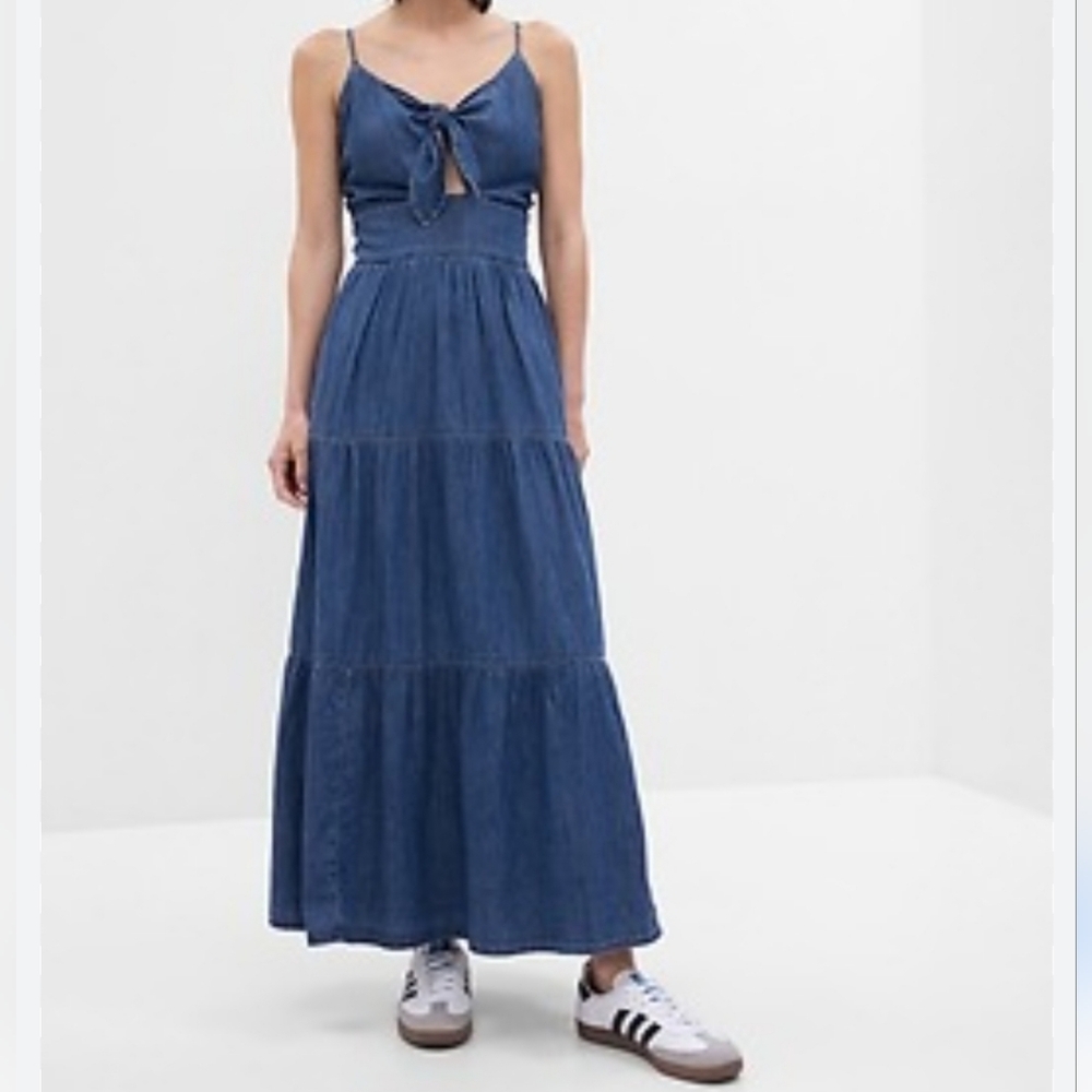 GAP Denim Dress With Pockets, Zipper & Stretch back Women's XXS